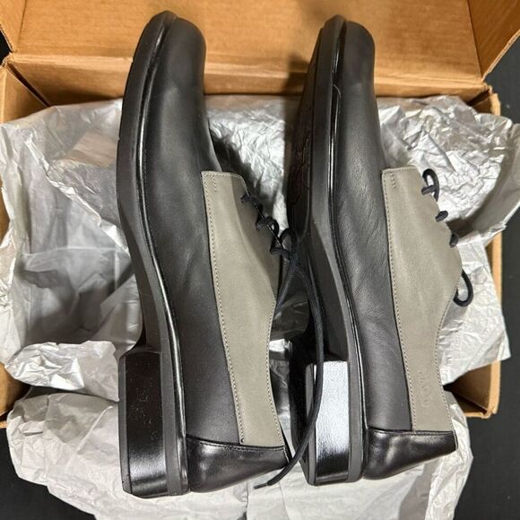 New Naot Kedma Black Gray Leather Lace Up Oxford Loafers 41 - Picture 4 of 7